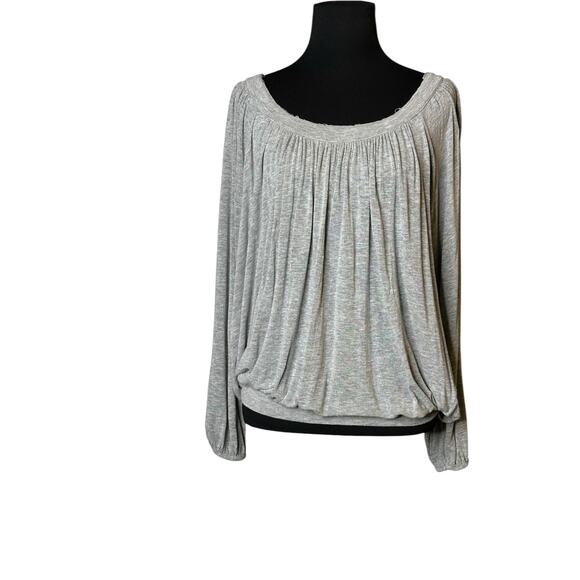 Free People gray pleated long sleeves t shirt blouse size XS - Picture 7 of 12